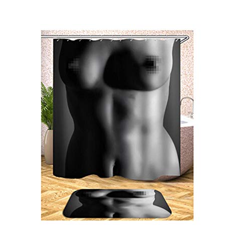 Bishilin 3D Badvorhang Vintage Sexy Frauen Duschvorhang Anti-Schimmel 180x180 cm von Bishilin
