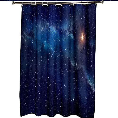 Bishilin Badezimmer Duschvorhang Antischimmel Wasserdicht, Badewanne Vorhang 90x180 Polyester Waschbar Natur Thema Universum Muster von Bishilin