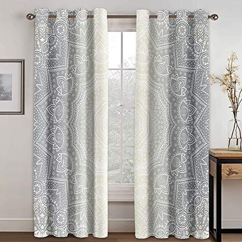 Bishilin Gardinen Verdunkelnd 2er Set 214x214CM, Verdunklungsvorhänge Ösen mit Muster Mandala Vorhänge Blickdicht Schlafzimmer Wohnzimmer Bishilin Gardinen Verdunkelnd 2er Set 214x214CM, Verdunklungsvorhänge Ösen mit Muster Mandala Vorhänge Blickdicht Schlafzimmer Wohnzimmer von Bishilin