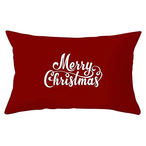 Bishilin Kissenbezug Weihnachten, Kissenhülle 30x50 Leinen Merry Christmas Kissenbezüge für Sofa Wohnzimmer von Bishilin