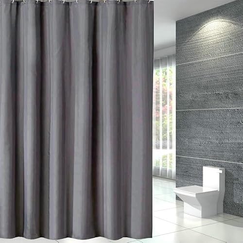 Bishilin Duschvorhang Anthrazit 100x180, Duschvorhang Anti Schimmel Wasserdicht Modern Einfarbig Badewanne Vorhang Textil Dunkelgrau von Bishilin