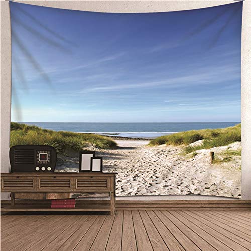 Bishilin Polyester Tapisserie Psychedelic 150X130CM, Wandbehang Schlafzimmer Himmel Meer Strand Wall Hanging Tapestry ür Schlafzimmer Wohnzimmer Deko von Bishilin