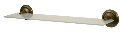 Bisk 00401 Deco Regal aus mattiertem Glas, 14,5 x 50,5 x 7,5 cm, Halterung in Messing-Antik-Optik von Bisk