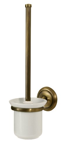 Bisk 00412 Deco Toilettenbürstengarnitur mit Bürstenhalter antik gebürstet, 12 x 16 x 40 cm von Bisk