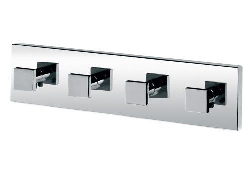 Bisk Arktic 01464 Garderobenleiste mit Mehreren Haken, 20 x 3 x 5 cm, Chrom von Bisk