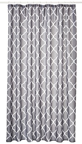Bisk Duschvorhang Orient mit Ringen, 180 x 200 cm, grau von Bisk