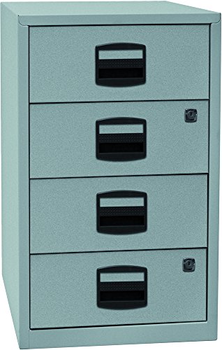 Bisley Home Beistellschrank PFA, 4 Universalschubladen, 355 Silber, 40 x 41.3 x 67.2 cm von BISLEY