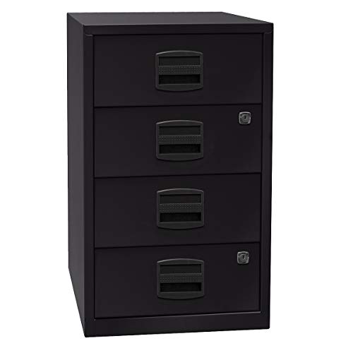 Bisley Home Beistellschrank PFA, 4 Universalschubladen, Metall, 633 Schwarz, 40 x 41.3 x 67.2 cm von Bisley Home