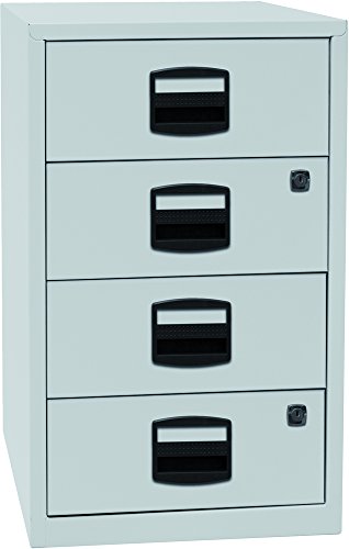 Bisley Home Beistellschrank PFA, 4 Universalschubladen, Metall, 645 Lichtgrau, 40 x 41.3 x 67.2 cm von Bisley Home