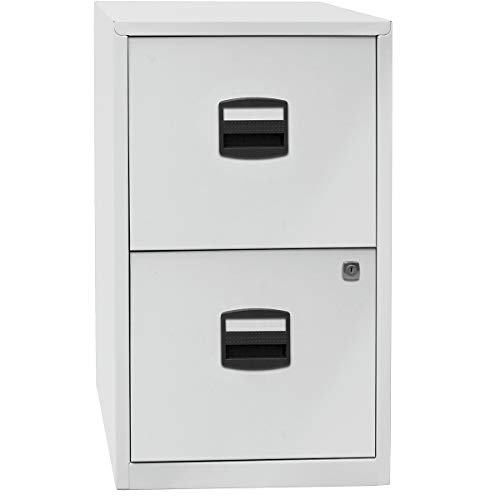 Bisley Home Hängeregistraturschrank PFA, 2 HR-Schubladen, Metall, 645 Lichtgrau, 40 x 41.3 x 67.2 cm von BISLEY