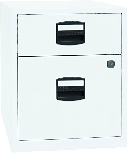 Bisley Home mobiler Beistellschrank PFA, 1 Universalschublade, 1 HR-Schublade, Metall, 696 Verkehrsweiß, 40 x 41.3 x 52.8 cm von Bisley Home