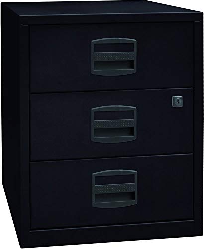 Bisley Home mobiler Beistellschrank PFA, 3 Universalschubladen, Metall, 633 Schwarz, 40 x 41.3 x 52.8 cm von Bisley Home