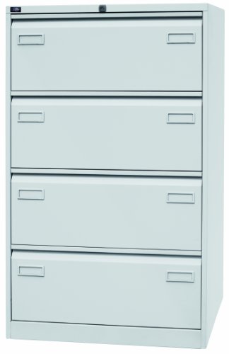 Bisley Hängeregistraturschrank Light- zweibahnig- 4 Schubladen- Din A4- lichtgrau- 1321x800x622 mm (HxBxT) von BISLEY