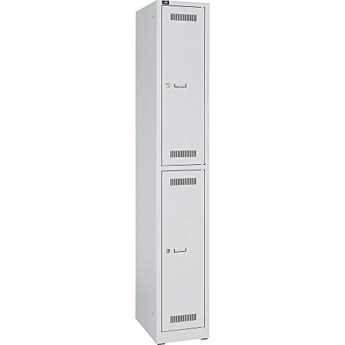 Bisley LIGHT Garderobenschrank, Metall, Lichtgrau, 1 Abteil, 2 Fächer von Bisley LIGHT