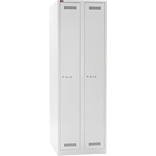 Bisley LIGHT Garderobenschrank Light 2 Abteile 300, Metall, 245 Lichtgrau, 50 x 60 x 185 cm von Bisley LIGHT