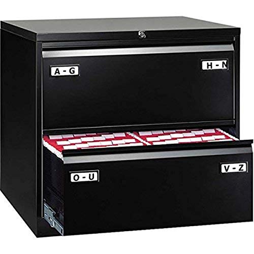 Bisley LIGHT Light Hängeregistraturschrank, doppelbahnig, DIN A4, 2 HR-Schubladen, Metall, 633 Schwarz, 62.2 x 80 x 71.099999999999994 cm von Bisley LIGHT