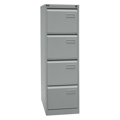 Bisley LIGHT Hängeregistraturschrank, einbahnig, DIN A4, 4 HR-Schubladen, Metall, 633 Schwarz, 62.2 x 41.3 x 132.1 cm von BISLEY