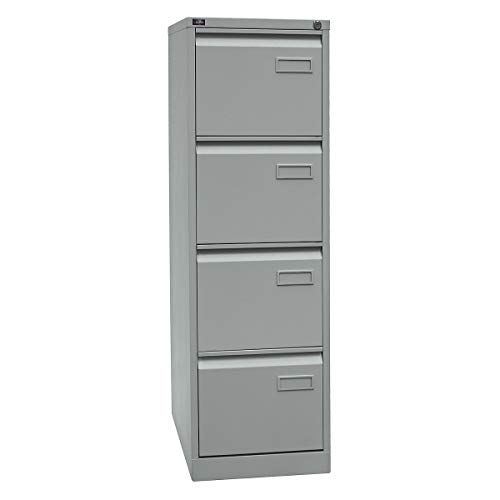 Bisley LIGHT Light Hängeregistraturschrank, einbahnig, DIN A4, 4 HR-Schubladen, 355 Silber, 62.2 x 41.3 x 132.1 cm von Bisley LIGHT