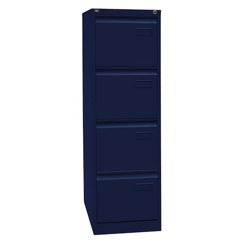Bisley LIGHT Hängeregistraturschrank, einbahnig, DIN A4, 4 HR-Schubladen, Metall, 639 Oxfordblau, 62.2 x 41.3 x 132.1 cm von BISLEY