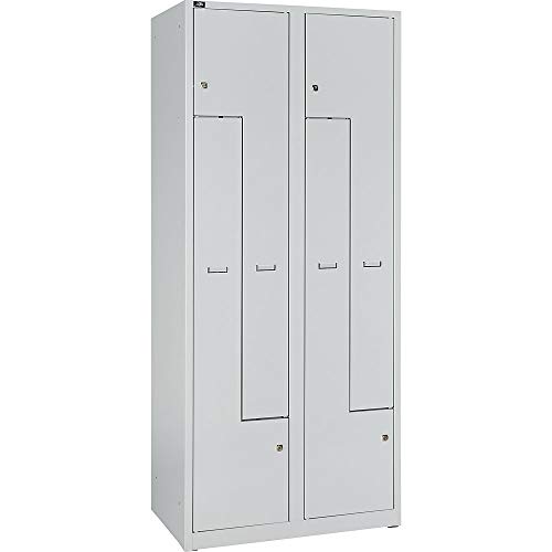 Bisley LIGHT Z-Garderobenschrank, Metall, Lichtgrau, 4 Nutzer von Bisley LIGHT