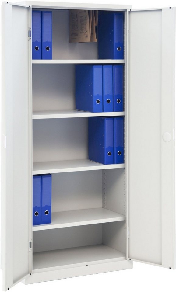 Bisley Light Aktenschrank Flügeltürenschrank Eco montiert 4 Böden 4,5 OH HxBxT 180x80x42cm licht von Bisley Light