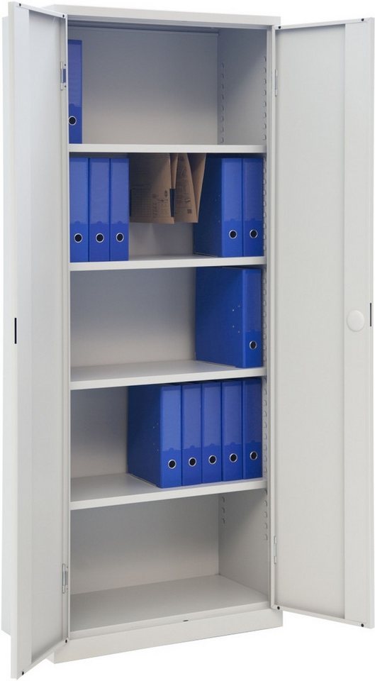 Bisley Light Aktenschrank Flügeltürenschrank Eco montiert 4 Böden 5 OH HxBxT 180x90x42cm lichtgr von Bisley Light