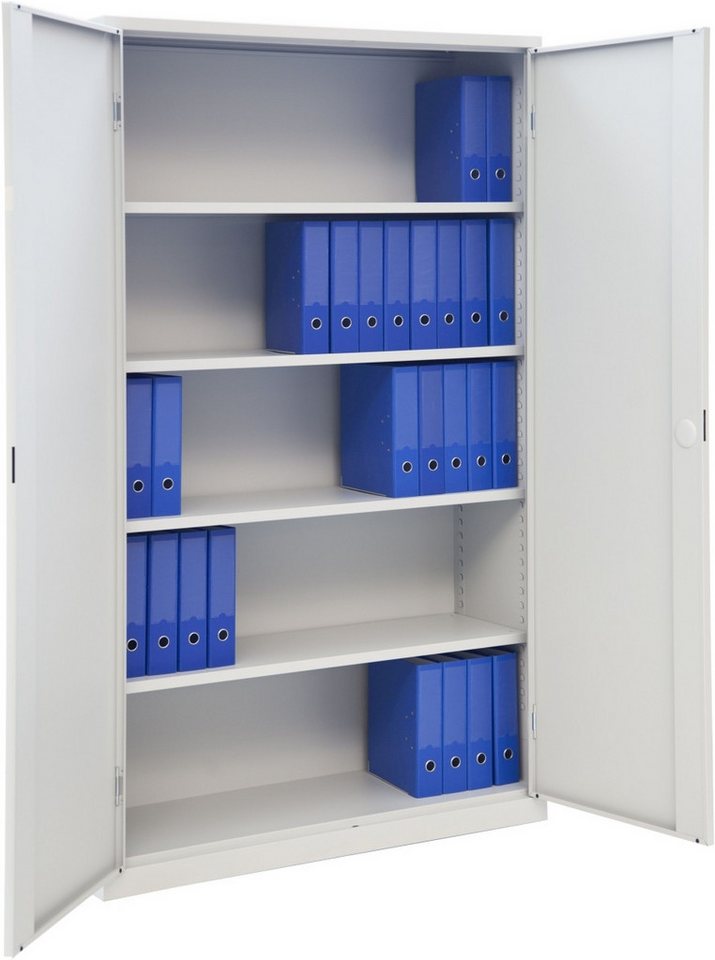 Bisley Light Aktenschrank Flügeltürenschrank Eco montiert 4 Böden 5 OH HxBxT 195x120x42cm lichtg von Bisley Light