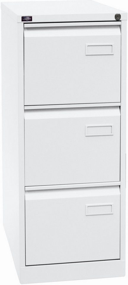 Bisley Hängeschuhschrank Hängeregistraturschrank Light 3 Schübe 1-bahnig verkehrsweiß. von Bisley