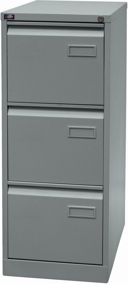 Bisley Hängeschuhschrank Hängeregistraturschrank Light 3 Schübe 1-bahnig silber. von Bisley