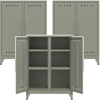 AKTION: 3 BISLEY Sideboards Fern Middle, FERMID645P3 lichtgrau 80,0 x 40,0 x 110,0 cm von Bisley