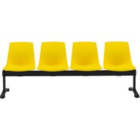 BISLEY 4-Sitzer Traversenbank BLOOM gelb schwarz Kunststoff von Bisley