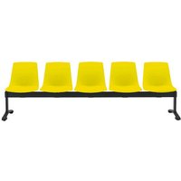 BISLEY 5-Sitzer Traversenbank BLOOM gelb schwarz Kunststoff von Bisley
