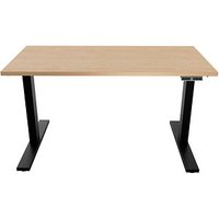 BISLEY E-WonderTech elektrisch höhenverstellbarer Schreibtisch ahorn rechteckig, T-Fuß-Gestell schwarz 120,0 x 60,0 cm von Bisley