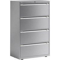 BISLEY Essentials Hängeregistraturschrank silber 4 Schubladen 80,0 x 47,0 x 130,0 cm von Bisley