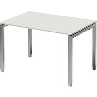 BISLEY Cito höhenverstellbarer Schreibtisch grauweiß, silber rechteckig, 4-Fuß-Gestell silber 120,0 x 80,0 cm von Bisley