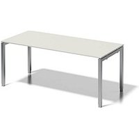 BISLEY Cito höhenverstellbarer Schreibtisch grauweiß, silber rechteckig, 4-Fuß-Gestell silber 180,0 x 80,0 cm von Bisley