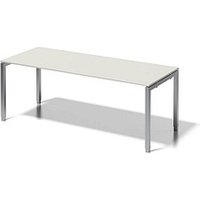 BISLEY Cito höhenverstellbarer Schreibtisch grauweiß, silber rechteckig, 4-Fuß-Gestell silber 200,0 x 80,0 cm von Bisley