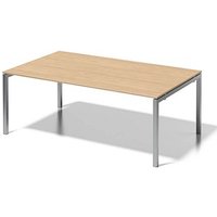 BISLEY Konferenztisch Cito ahorn, silber rechteckig, 4-Fuß-Gestell silber, 200,0 x 120,0 x 74,0 cm von Bisley