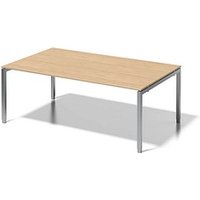 BISLEY Konferenztisch Cito ahorn, silber rechteckig, 4-Fuß-Gestell silber, 200,0 x 120,0 x 65,0 - 85,0 cm von Bisley