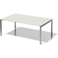 BISLEY Konferenztisch Cito grauweiß, silber rechteckig, 4-Fuß-Gestell silber, 200,0 x 120,0 x 65,0 - 85,0 cm von Bisley