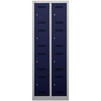 BISLEY Schließfachschrank MonoBloc ML06D4 lichtgrau, oxfordblau ML06D4505, 8 Schließfächer 61,0 x 50,0 x 170,0 cm von Bisley