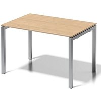 BISLEY Cito Schreibtisch ahorn, silber rechteckig, 4-Fuß-Gestell silber 120,0 x 80,0 cm von Bisley