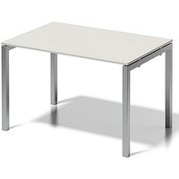 BISLEY Cito Schreibtisch grauweiß, silber rechteckig, 4-Fuß-Gestell silber 120,0 x 80,0 cm von Bisley