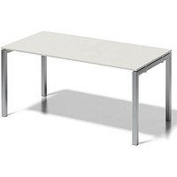 BISLEY Cito Schreibtisch grauweiß, silber rechteckig, 4-Fuß-Gestell silber 160,0 x 80,0 cm von Bisley