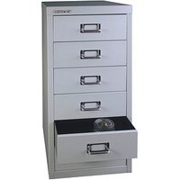 BISLEY MultiDrawer™ L296 Schubladenschrank silber 6 Schubladen 27,8 x 38,0 x 59,0 cm von Bisley