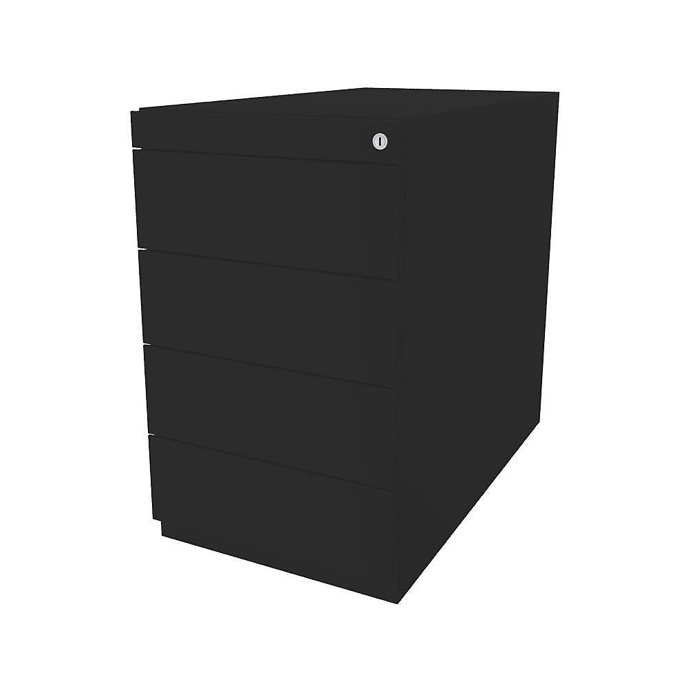 BISLEY Standcontainer Note™, mit 4 Universalschubladen, Tiefe 775 mm, schwarz von Bisley