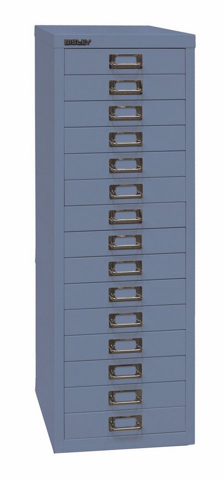 Bisley Aktenschrank MultiDrawer Schubladenschrank in Blau - Maße: H 86 x B 28 x T 38 cm von Bisley