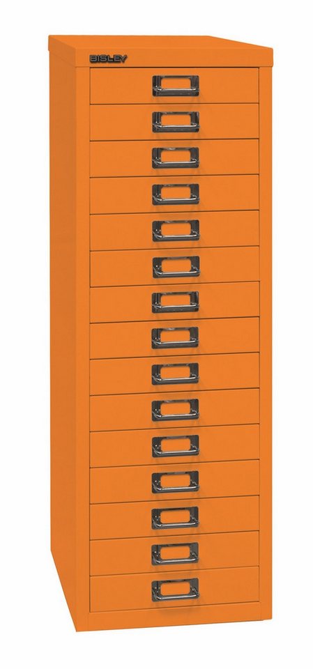 Bisley Aktenschrank MultiDrawer Schubladenschrank in Orange - Maße: H 86 x B 28 x T 38 cm von Bisley