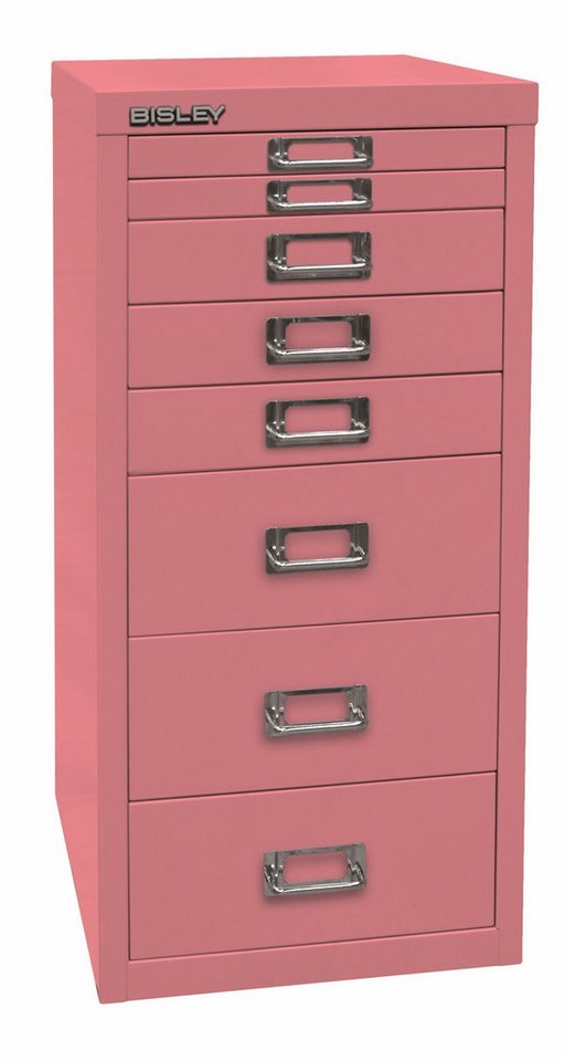 Bisley Aktenschrank MultiDrawer Schubladenschrank in Pink - Maße: H 59 x B 28 x T 38 cm von Bisley