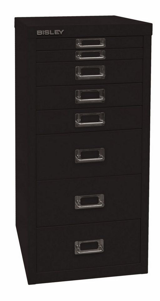Bisley Aktenschrank MultiDrawer Schubladenschrank in Schwarz - Maße: H 59 x B 28 x T 38 cm von Bisley